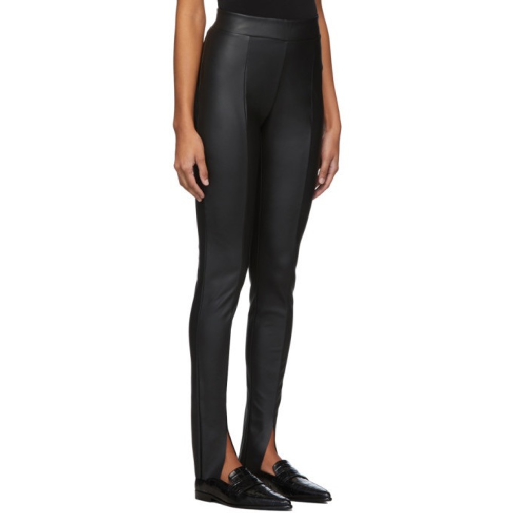 Wolford | Black Estella Slit Faux Vegan Leather Leggings | Sz 12
